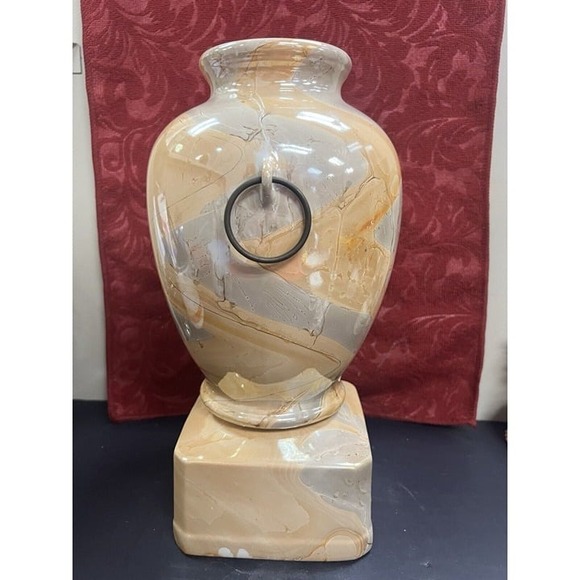 Jim Beam Executive Vase Decanter 12" Vintage 1986 Marble Pattern 2 Piece (798)‎ - Picture 3 of 8